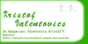 kristof valentovics business card